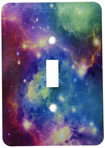3dRose lsp_112155_1 Colorful Galaxy Single Toggle Switch, Multicolor