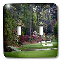 3dRose lsp_131410_2 Augustas Amen Corner Golf Course Golfers on Bridge Double Toggle Switch