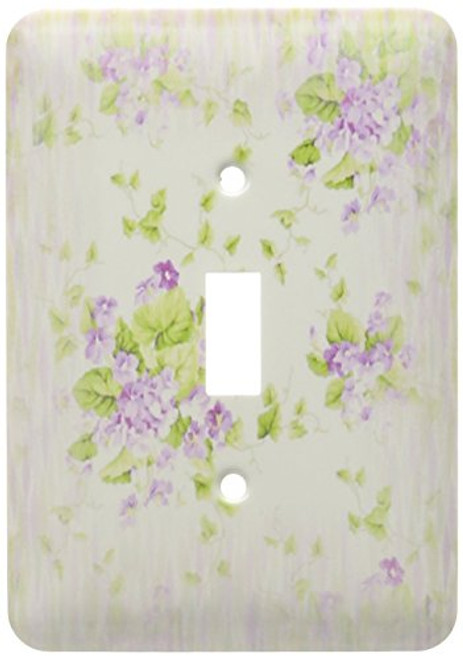 3dRose LLC lsp_151098_1 English Purple and Green Floral Single Toggle Switch