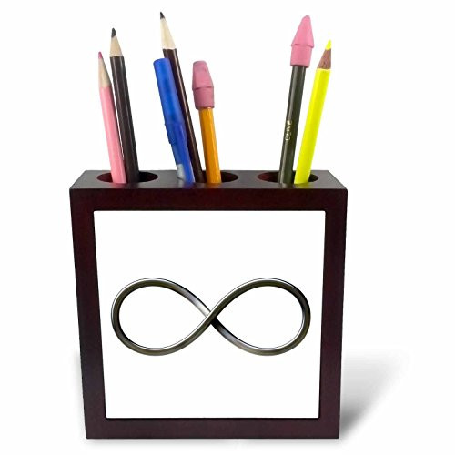 3dRose ph_24235_1 Infinity Symbol on White Background Tile Pen Holder, 5-Inch