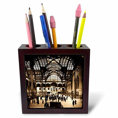 3dRose ph_27553_1 Penn Station New York City 1910 Sepia Tone-Tile Pen Holder, 5-Inch