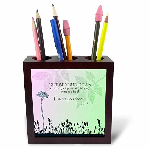 3dRose ph_79325_1 Out Beyond Ideas Rumi Quotes Inspirational Art Tile Pen Holder, 5-Inch 3dRose ph_79325_1 Out Beyond Ideas Rumi Quotes Inspirational Art Tile Pen Holder, 5-Inch