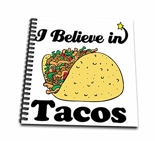 3dRose db_105574_1 I Believe in Tacos-Drawing Book, 8 by 8-Inch