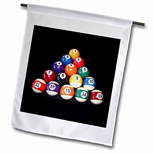 3dRose Billiards - Billiards Balls Pool - 12 x 18 inch Garden Flag (fl_3317_1)