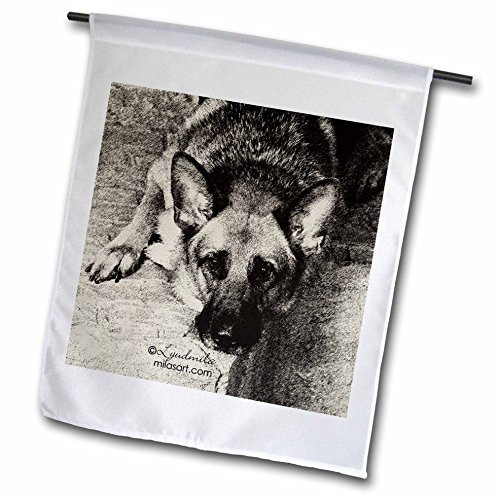 3dRose fl_4620_1 German Shepherd, Garden Flag, 12 by 18-Inch