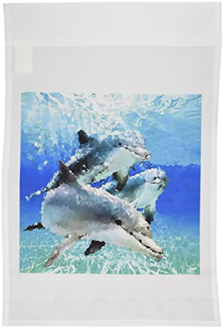3dRose fl_4852_1 Dolphins Garden Flag, 12 by 18-Inch