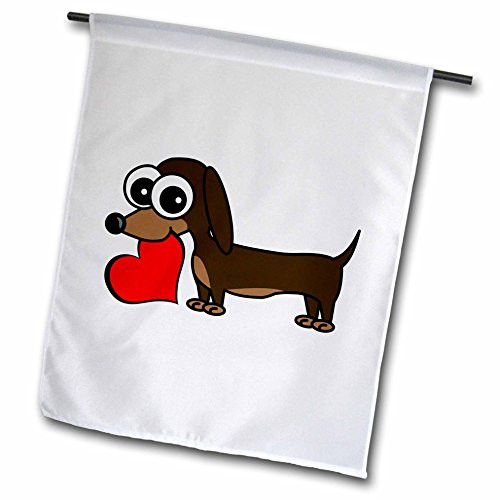 3dRose fl_6149_1 Dachshund Has My Heart, Garden Flag, 12 by 18-Inch