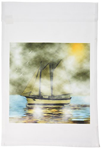 3dRose fl_6674_1 Lady of The Mist Smudgeart Ship Art Garden Flag, 12 by 18-Inch
