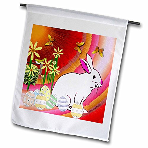 3dRose fl_7145_1 Easter Bunny Garden Flag, 12 by 18-Inch