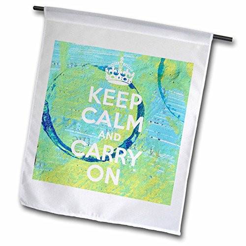 3dRose fl_7628_1 Keep Calm Mixed Media Digital Art by Angelandspot Garden Flag, 12 by 18-Inch