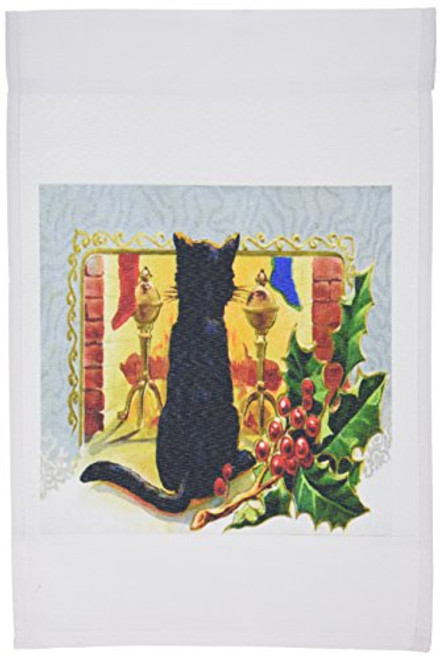 3dRose fl_9227_1 Merry Christmas Cat 1910 Garden Flag, 12 by 18-Inch 3dRose fl_9227_1 Merry Christmas Cat 1910 Garden Flag, 12 by 18-Inch