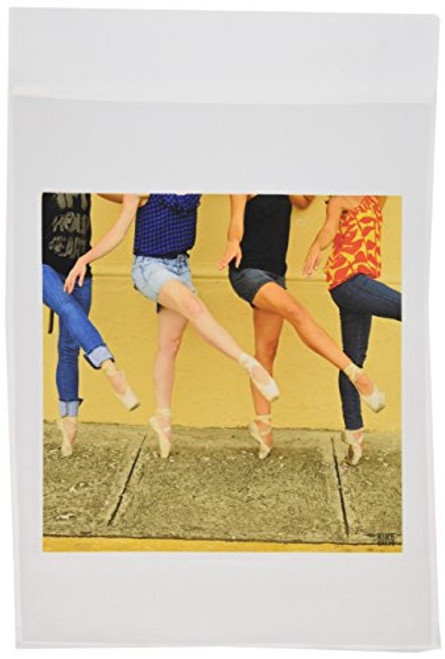 3dRose fl_9990_1 Photo Professional Ballerinas Dressed Up with Street Clothing But Wearing Ballet Shoes Garden Flag, 12 by 18-Inch