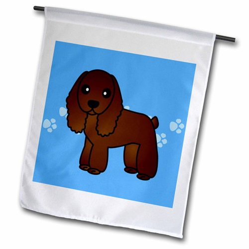 3dRose fl_15344_1 Cute Chocolate Cocker Spaniel Blue with Pawprints Garden Flag, 12 by 18" 3dRose fl_15344_1 Cute Chocolate Cocker Spaniel Blue with Pawprints Garden Flag, 12 by 18"