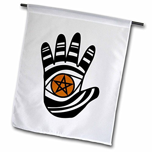 3dRose fl_23183_1 Pentacle Hand Pagan Witchcraft Tribal Wicca Symbol Garden Flag, 12 by 18-Inch