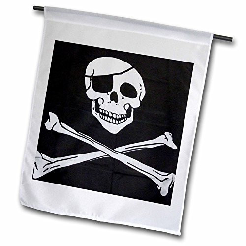 3dRose fl_23960_1 Ex Pirate Garden Flag, 12 by 18-Inch