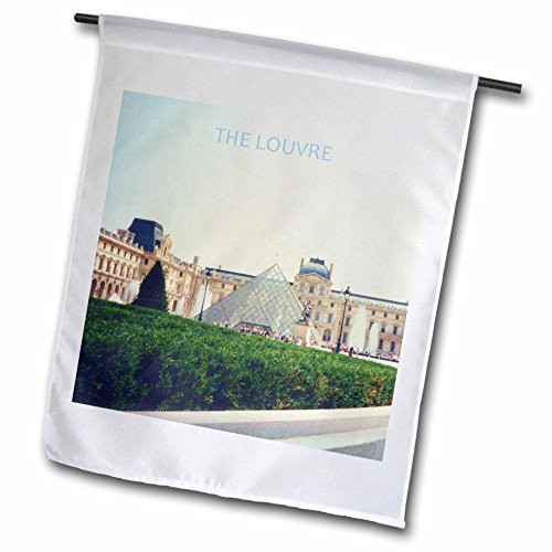 3dRose fl_28365_1 Louvre in Paris Garden Flag, 12 by 18-Inch