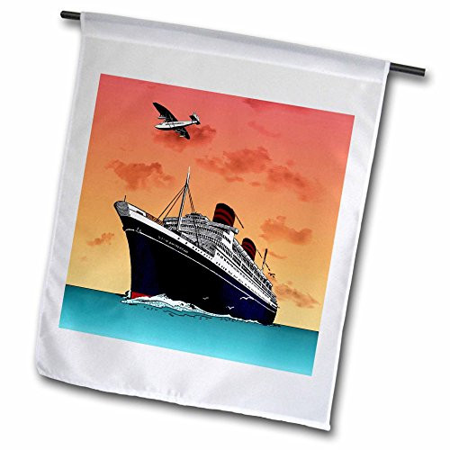 3dRose Fl_34487_1 Tropical Ship Cruise Garden Flag, 12 by 18-Inch