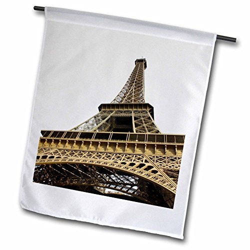 3dRose fl_38307_1 Relaxing Near The Magnificent Eiffel Tower Garden Flag, 12 by 18-Inch