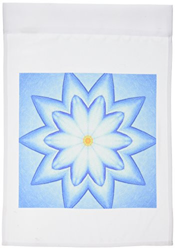 3dRose fl_39449_1 Blue Lotus Flower Kaleidoscope Pattern Garden Flag, 12 by 18-Inch