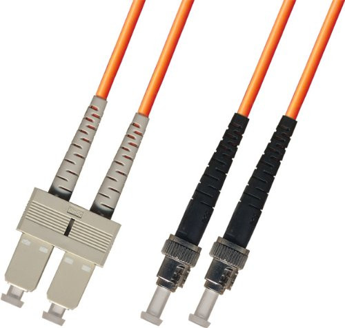 2M Multimode Duplex Fiber Optic Cable (62.5/125) - SC to ST