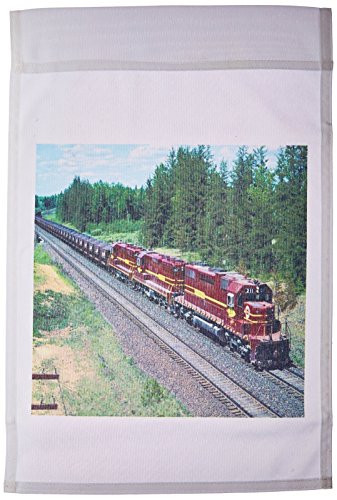 3dRose fl_58574_1 Garden Flag, 12 by 18-Inch, Taconite Train Going Thru Minnesota