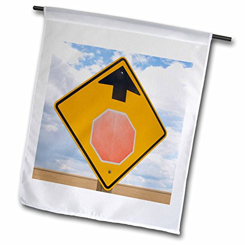 3dRose fl_96988_1 Washington Stop Road Sign US48 Twe0119 E O Reed Garden Flag, 12 by 18-Inch