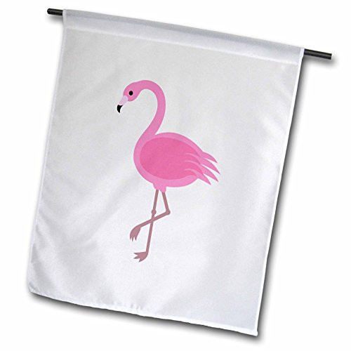 3dRose fl_128188_1 Garden Flag, 12 by 18-Inch, Flamingo Cartoon Pink Flamingo