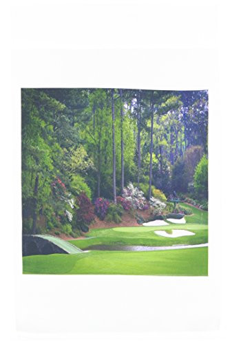 3dRose fl_131410_1 Augustas Amen Corner Golf Course-Golfers on Bridge Garden Flag, 12 by 18-Inch