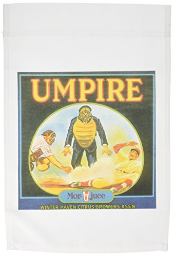 3dRose fl_153841_1 Vintage Baseball Umpire Food Ad Garden Flag, 12 by 18-Inch