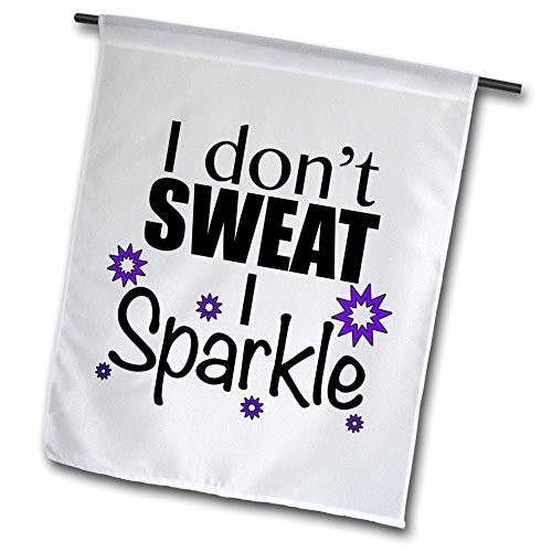 3dRose fl_171955_1 I Don't Sweat I Sparkle. Purple Garden Flag, 12 by 18-Inch