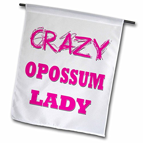 3dRose fl_175207_1 Crazy Opossum Lady Garden Flag, 12 by 18-Inch