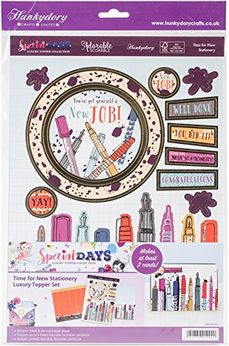 HunkyDory Crafts SPECDAY917 Special Days A4 Topper Set-Time for New Stationery