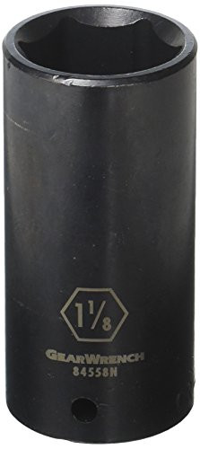 GEARWRENCH 84558N 1/2" Drive 6 Point Deep Impact SAE Socket 1-1/8", Black