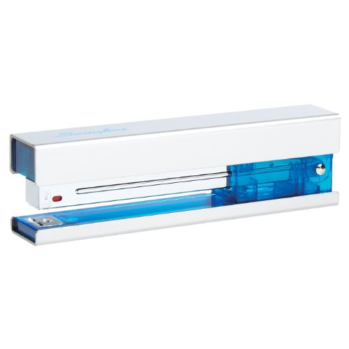 Swingline Stapler, Desktop Stapler, Full Strip, 20 Sheets, Chrome/Blue Accent (S7087830)