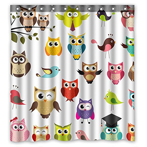 FMSHPON Owl Waterproof Polyester Fabric Shower Curtain Size 66(w) x 72(h) Inches FMSHPON Owl Waterproof Polyester Fabric Shower Curtain Size 66(w) x 72(h) Inches