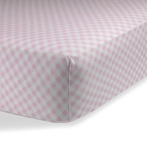 Fitted Knit Crib Sheet - Best Crib Sheet for Baby - Infant | Toddler 100% Cotton Jersey Knit Deep Fitted Bed Sheet (28" X 52" (STANDARD CRIB), Checked Pink)