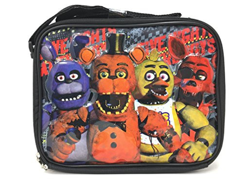 New Five Nights At Freddys Lunch Bag FNAF Snack Bag Bonnie Chica Foxie -Back Checker