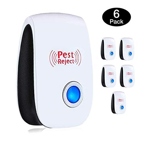 Ultrasonic Pest Repeller, Indoor Plug in Vermin Control Reject, Vermin Repellent with 6 Pack, Safe for Human