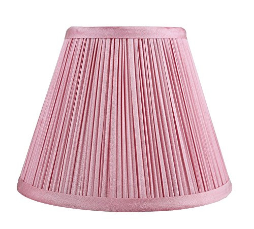 Urbanest Mushroom Pleated Softback Lamp Shade, Faux Silk, 5-inch by 9-inch by 7-inch, Pink, Spider-Fitter