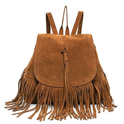 LUI SUI- Valentine's Day Gift Women's Fringed BackpackTassel Shoulder Bag Transparent Laser Clear Bag Purse