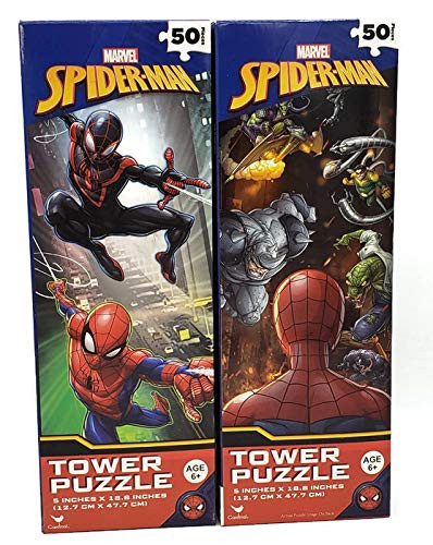 Spider-Man 50 Piece Tower Jigsaw Puzzle Bundle (Set of 2)