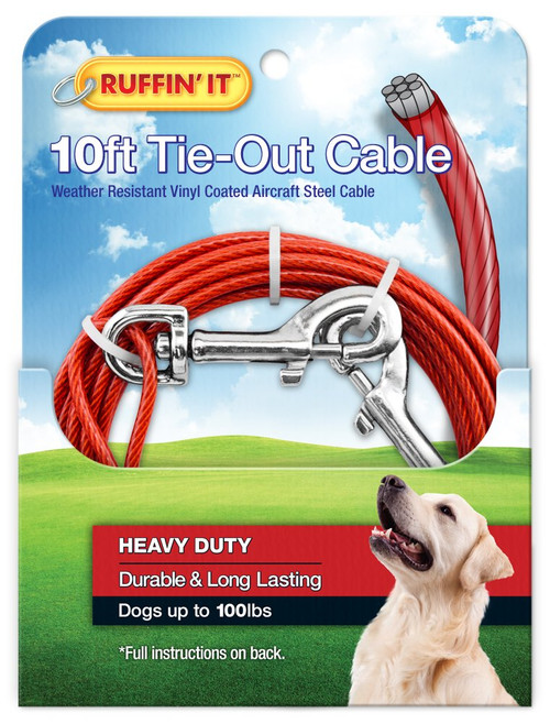 Ruffin' It 1700-Pound Strength Heavy Duty Cable Tie Out, 10-Feet