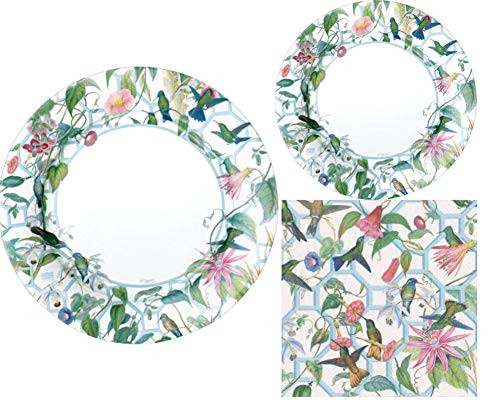 Hummingbirds Party Supply Pack! Bundle Includes Paper Plates and Napkins for 8 Guests