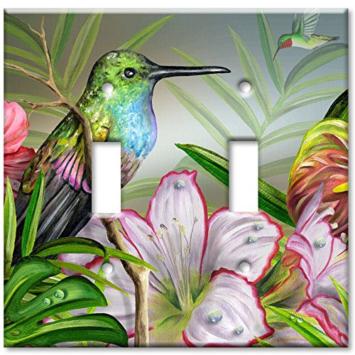 Double Gang Toggle Wall Plate - Hummingbird at Rest