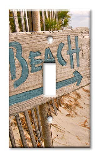 Art Plates 1-Gang Toggle OVERSIZED Switch Plate/OVER SIZE Wall Plate - Beach this Way