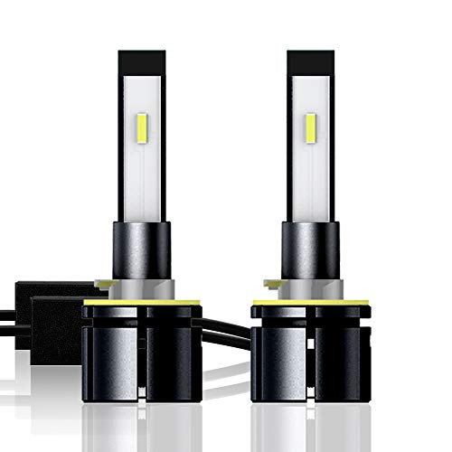880/881/H27 Mini Small Size LED Headlight Bulbs Conversion Kits, CSP chips 6000K 50W 10000LM White High Bright 1 Pair 12 Months Warranty