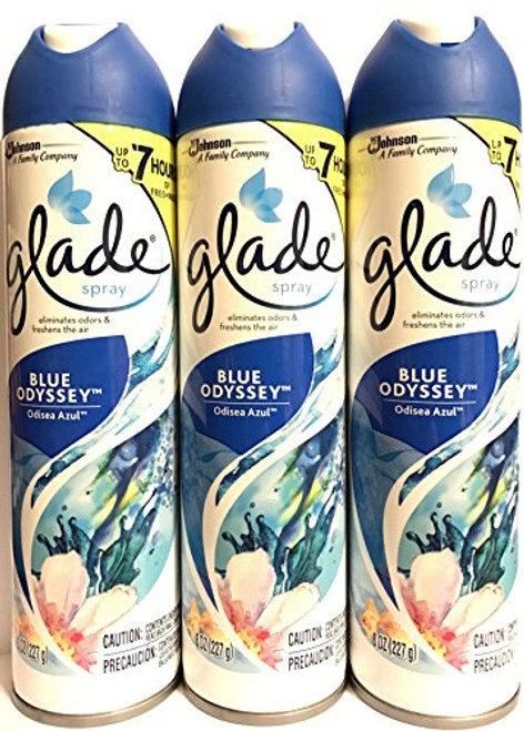 Glade Air Freshener Spray - Blue Odyssey - Net Wt. 8 OZ (227 g) Per Can - Pack of 3 Cans Glade Air Freshener Spray - Blue Odyssey - Net Wt. 8 OZ (227 g) Per Can - Pack of 3 Cans