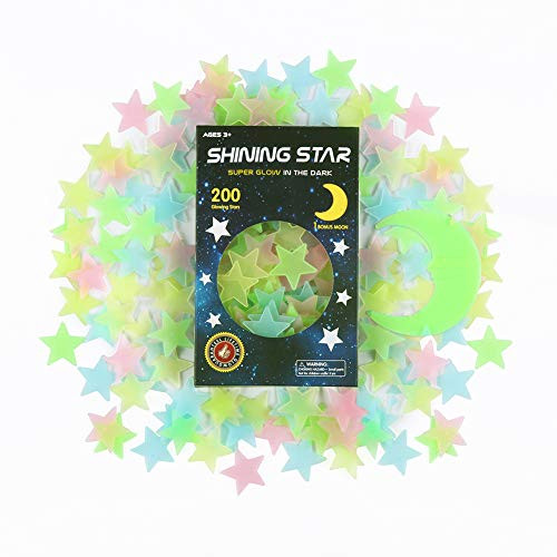 Glow in The Dark Stars Stickers for Ceiling, Adhesive 200pcs 3D Glowing Stars and Moon for Kids Bedroom,Luminous Stars Stickers Create a Realistic Starry Sky,Room Decor,Wall Stickers Glow in The Dark Stars Stickers for Ceiling, Adhesive 200pcs 3D Glowing Stars and Moon for Kids Bedroom,Luminous Stars Stickers Create a Realistic Starry Sky,Room Decor,Wall Stickers