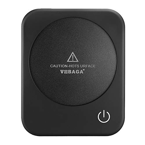 VOBAGA Coffee Mug Warmer,Cup Warmer for Office Home Desk Use with Auto Shut-Off after 4 Hours,Electric Beverage Warmer with Three Temperature Settings For Cocoa,Tea,Water,Milk,Black(No Cup)