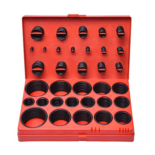 Mikkuppa O-Ring Assortment Kit, 419 pcs Metric Set, Universal Black Rubber O Ring Set